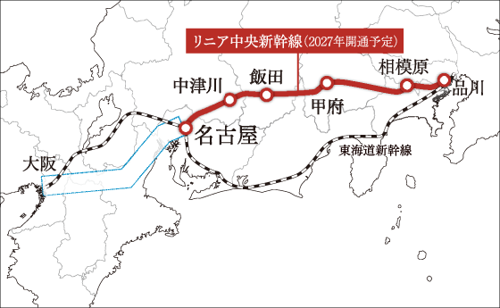 リニア中央新幹線ルート概念図