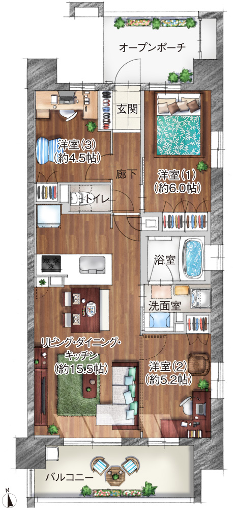 マンション 間取り 家具 レイアウト