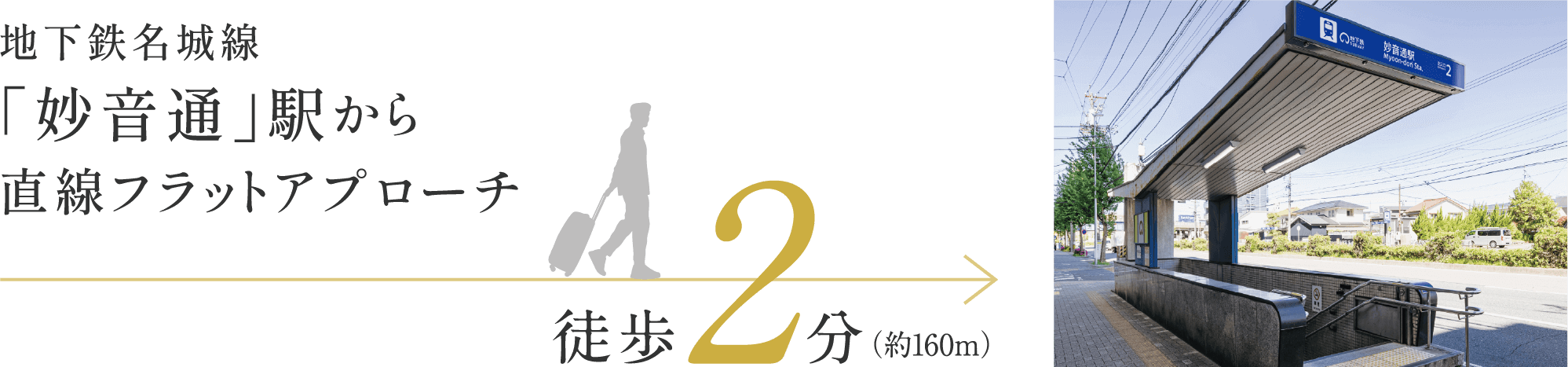 地下鉄名城線「妙音通」駅から直線フラットアプローチ