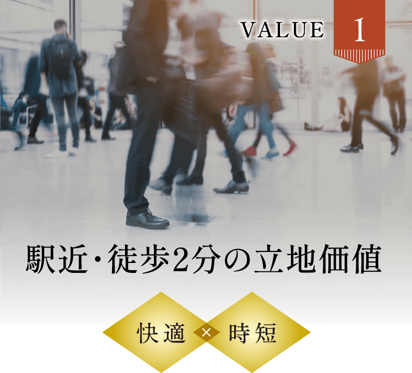 Value1 駅近・徒歩2分の立地価値