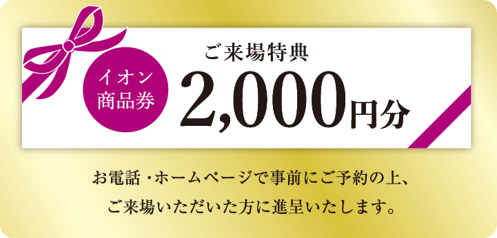 ご来場特典 イオン商品券2,000円分